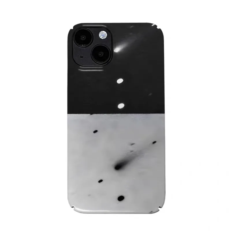 أسود رمادي نصف وصمة عار الإبداعية الكتابة على الجدران جراب هاتف آيفون 17Air 16E 15 بروماكس 14 زائد 13 12 MINI 11 XR XS غطاء هاتف أكريليك