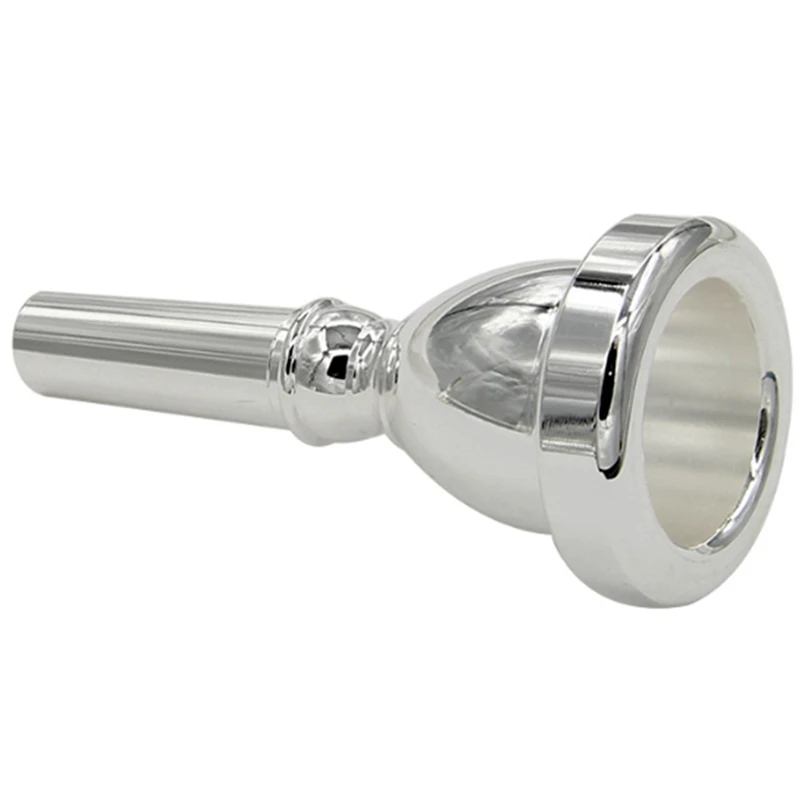 New 5X Large Mouth Large Holding Mouthpiece TUBA Mouthpiece Silver Plated Bass Large Mouthpiece