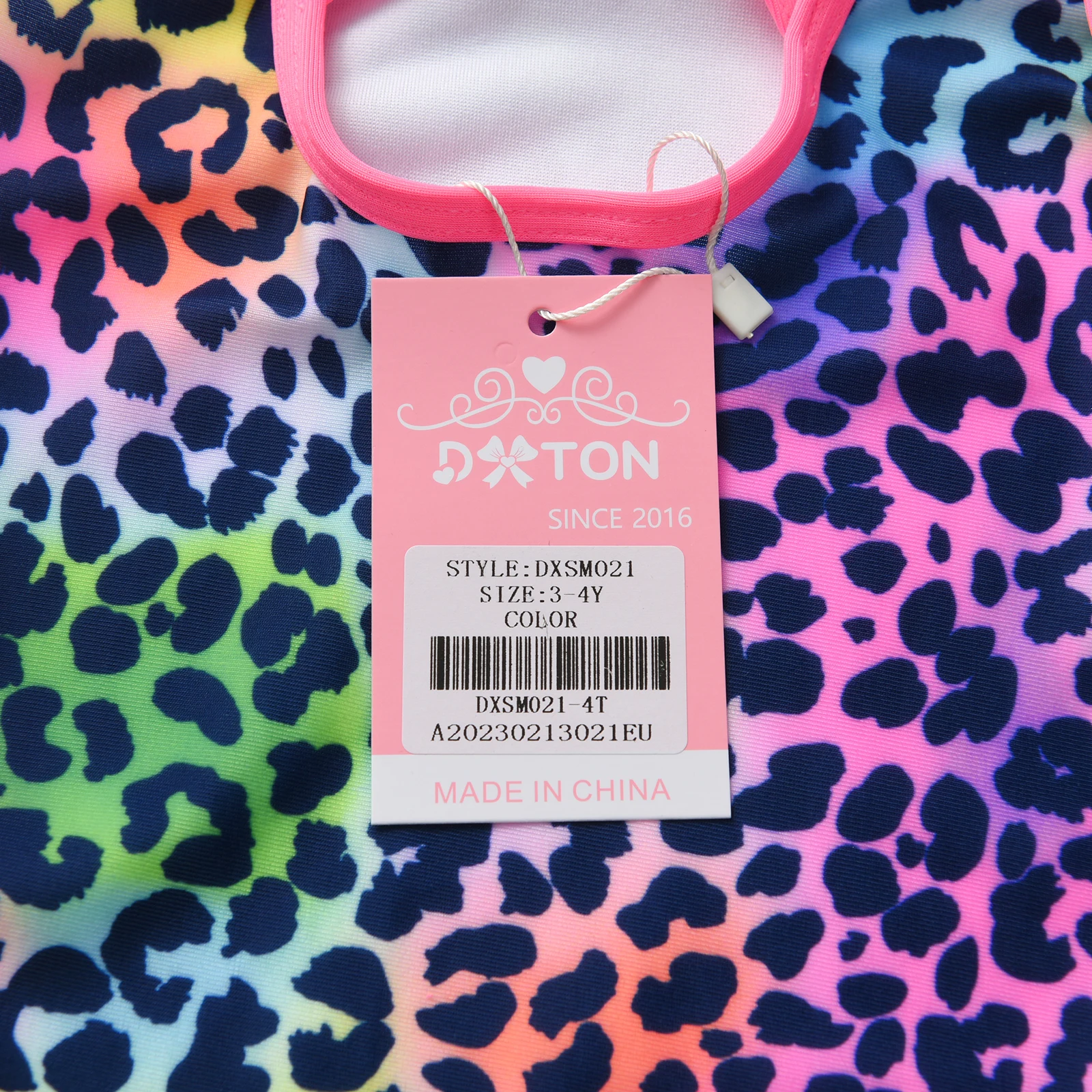 VIKITA الفتيات قوس قزح ليوبارد طباعة قطعة واحدة ملابس السباحة الاطفال موضة ملابس الشاطئ السفر عطلة ملابس السباحة الأنيقة لمدة 4-10 سنوات