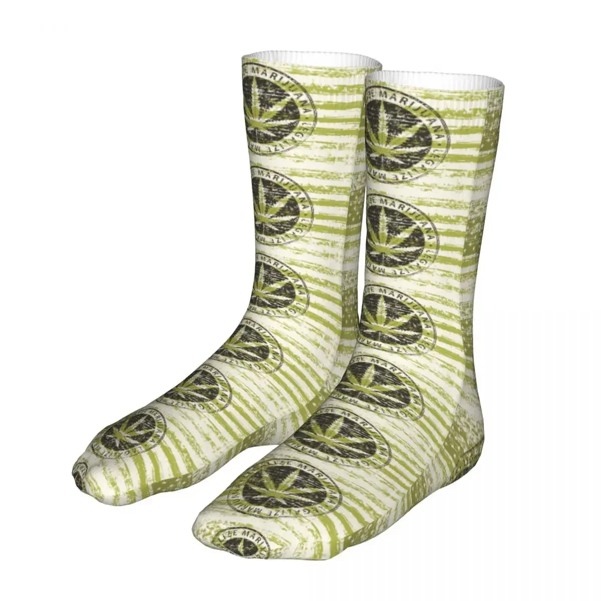 Happy Hemp Leaf  Grunge Woman Socks 2022 Female Cycling Socks