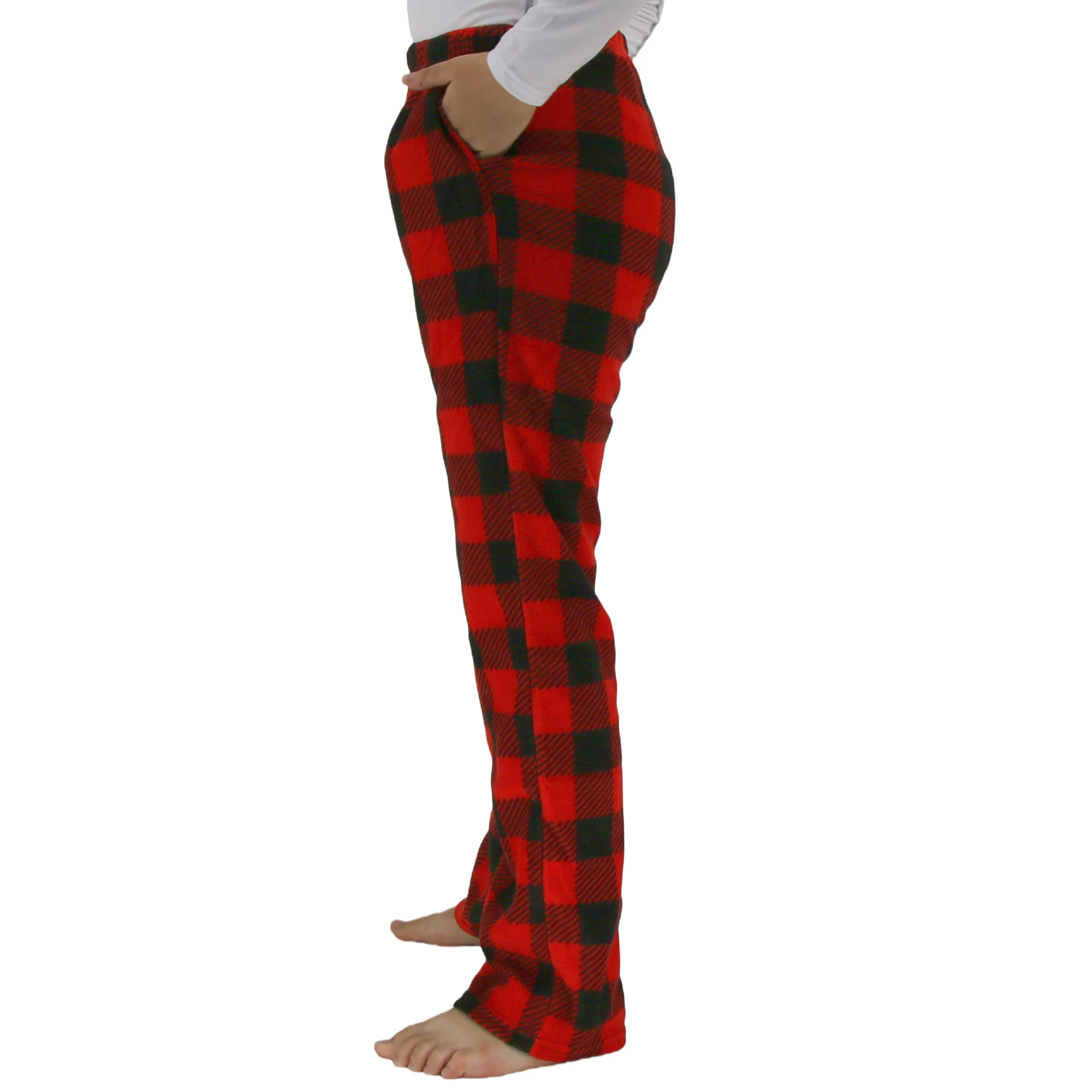 Boys Comfy Fleece Plaid Pajama Pants for Sleep with Pockets From 7Y to 13Y