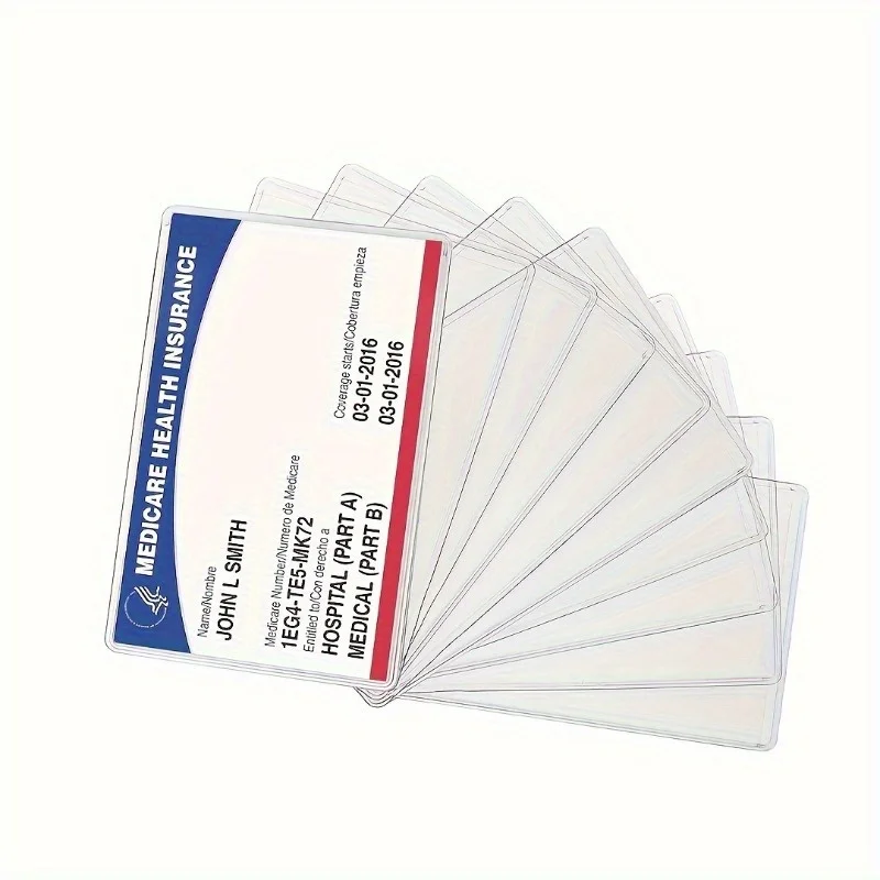 20Pcs/pack Credit Card, Business Card and Social Security Card,Soft Pvc Card Holder, Pvc Transparent Dust-proof Work Card Holder