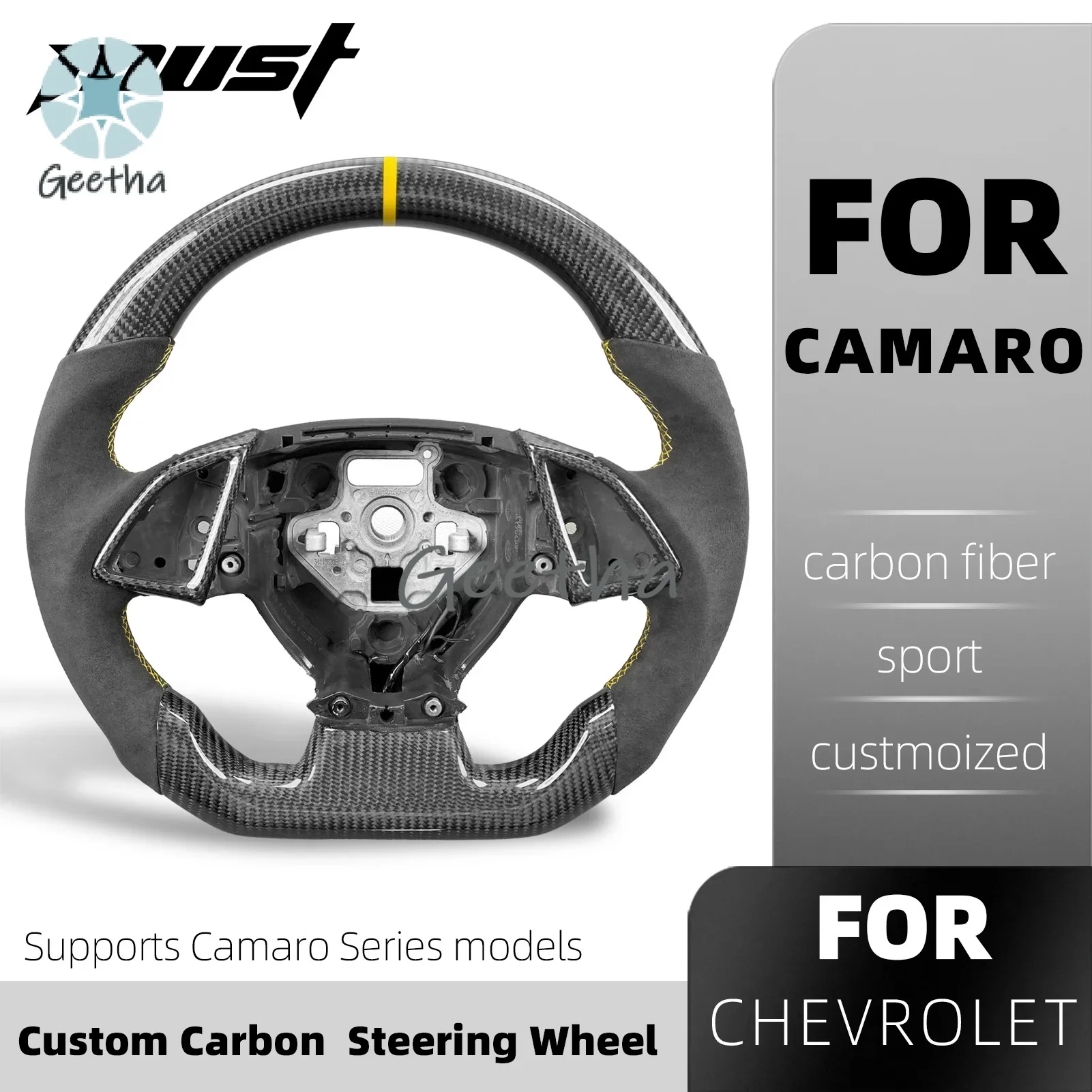 

For Chevrolet Camaro ZL1 LT1 SS Real Carbon Fiber Steering Wheel Customization Body kit bumper