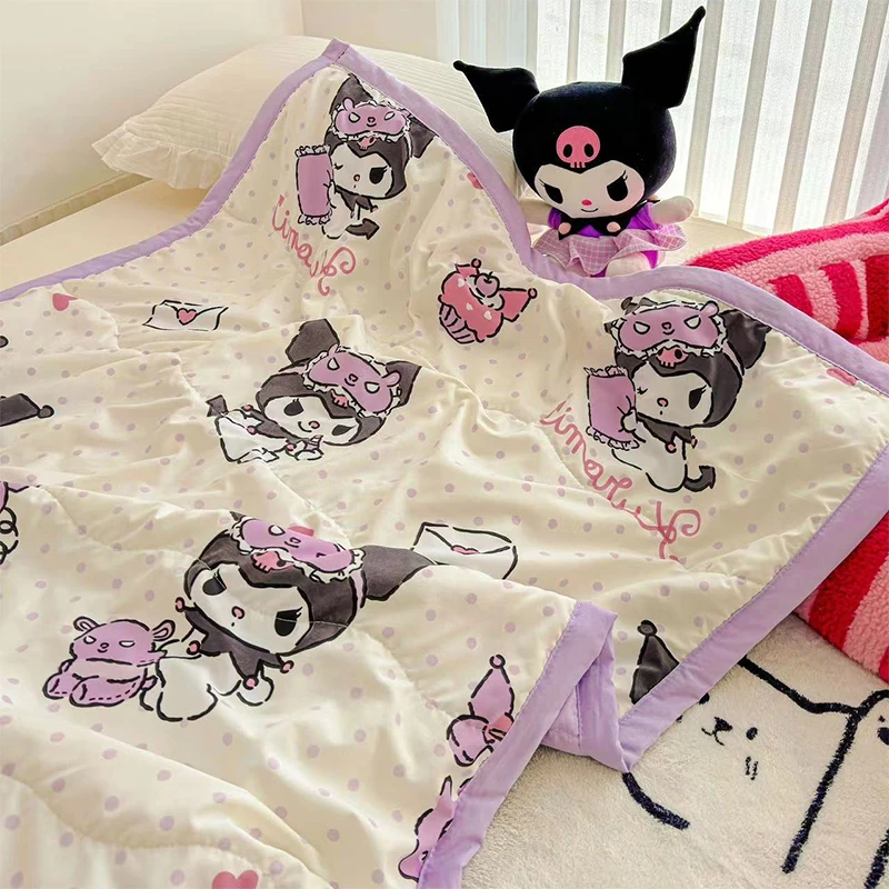 

Summer Hello Kitty Cinnamoroll Anime Kawaii Sanrio Comforter Blanket Cute Kuromi My Melody Baby Washable Quilt Cover Kids Toys