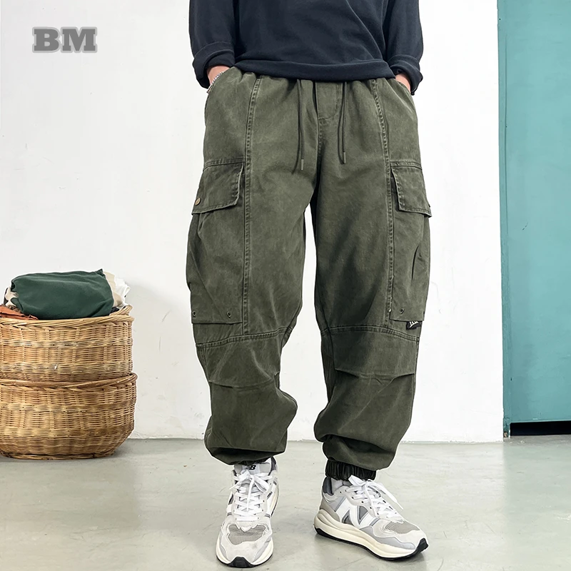 

Japanese Streetwear High Quality Cargo Pants Men Plus Size Army Green Joggers Outdoor Vintage Baggy Pants Harajuku Trousers Male