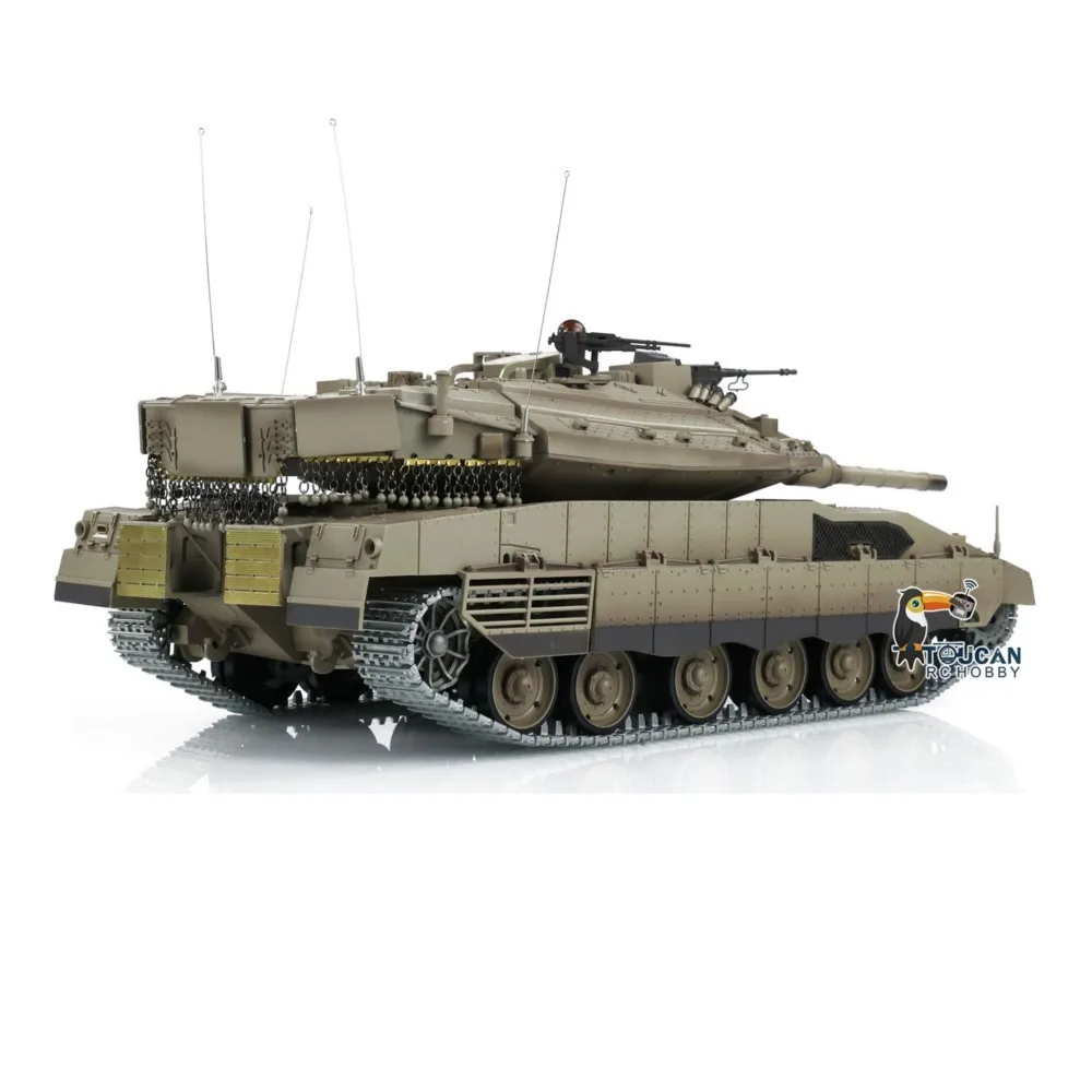 Char Heng Long 3958 RC 1:16 amélioré, IDF Merkava MK IV, véhicule militaire télécommandé FPV, pistes métalliques, moteur de conduite