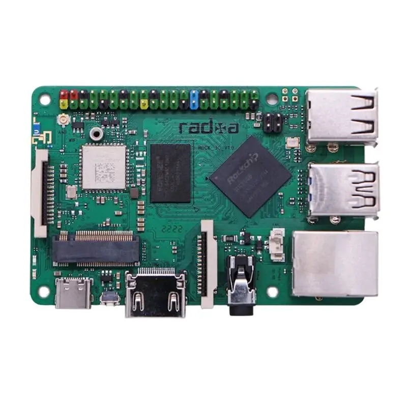 RADXA 3C Rock Pi 3 Model C RK3566 Quad-core Cortex A55 Development Board 32bit 3200Mb/s LPDDR4 Supports 4K@ 60 HDM