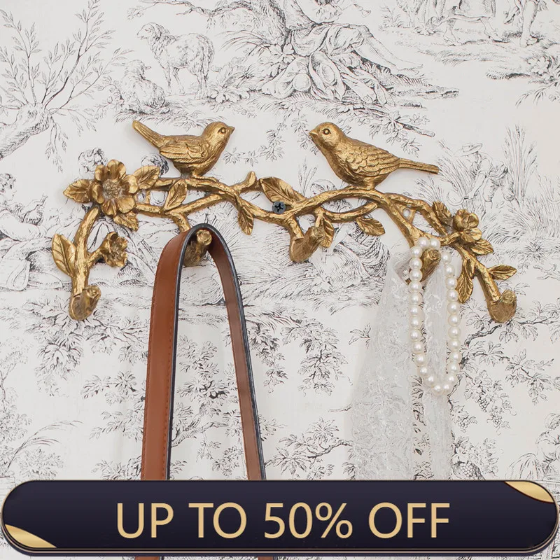 Exquisite Classical Trees, Metal Branches, Bird Hooks, Single-row Hooks, Perforated Walls, Bedroom Towel Hooks, Home Decoration.