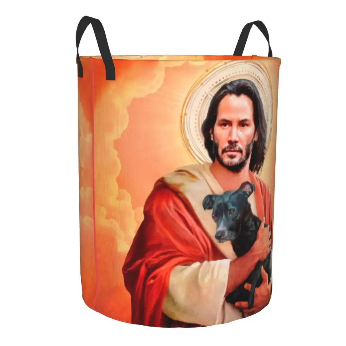 Jesus Saint Meme Keanu Reeves Laundry Hamper Large Clothes Storage Basket Toys Bin Organizer for Kids