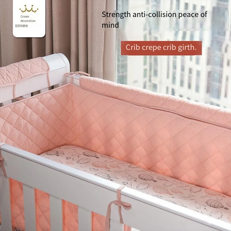 

Double-layer Crepe Cloth Crib Circumference Anti-collision Cloth Soft Bag Children's Bed Guardrail Mat Bed Bumper Anti-collisio