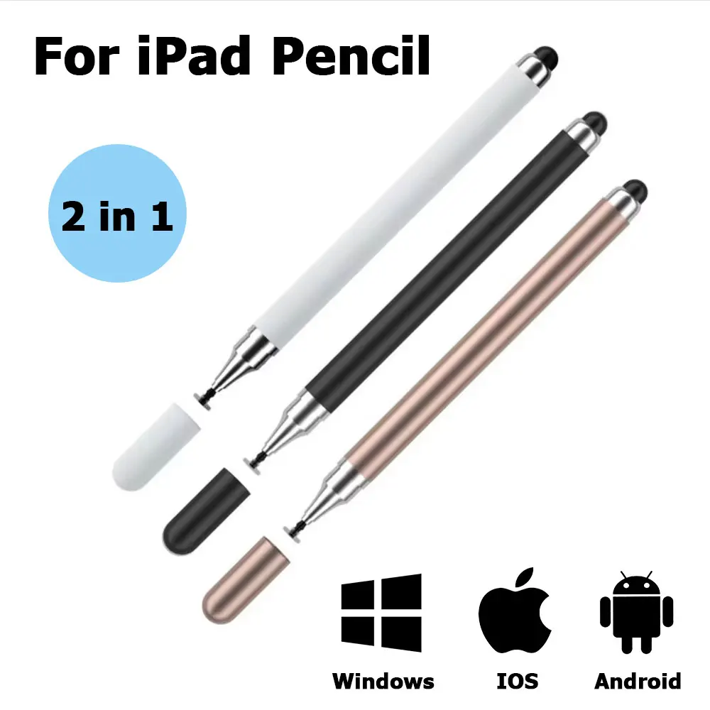 Touch Pen Universal 2 in 1 Stylus Pen for Smartphone iPad Tablet Capacitive Pencil for Samsung Android Phone Drawing Screen