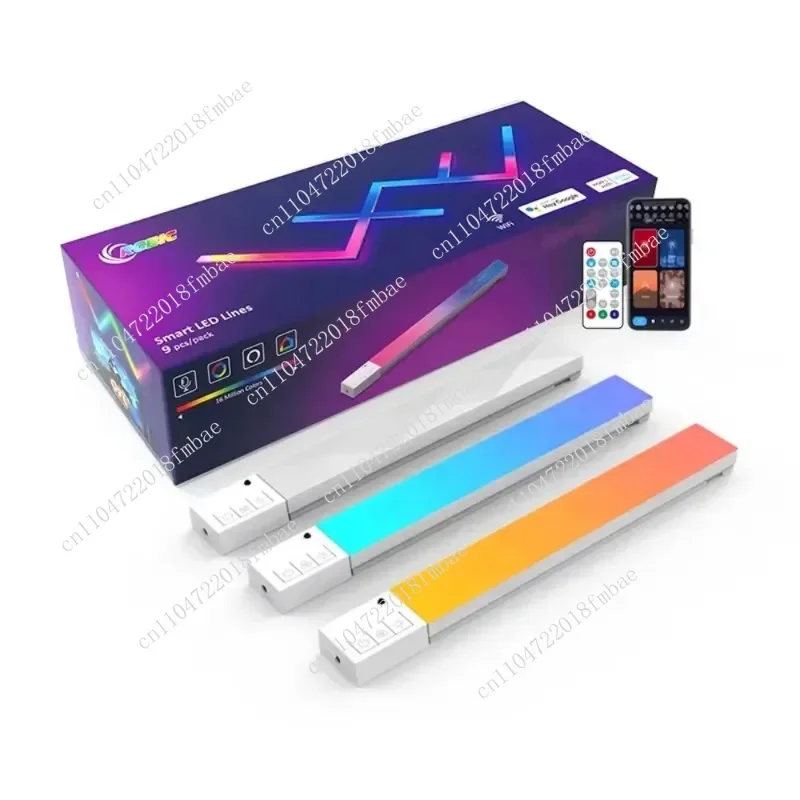 6Pcs 9Pcs 12Pcs DIY WIFI RGB LED Wall Night Light Bar, APP Control Game Room Decoration