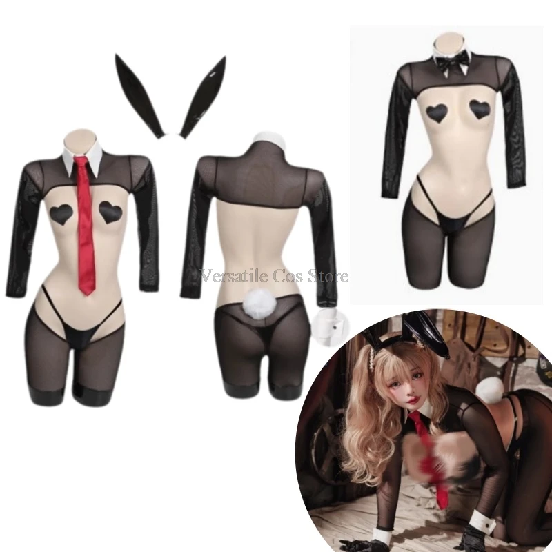 

In Stock Original Design Leather Mesh Reverse Rabbit Cosplay Costume PU Bunny Girl Uniforms Sets Lingeries Sexy Cosplay