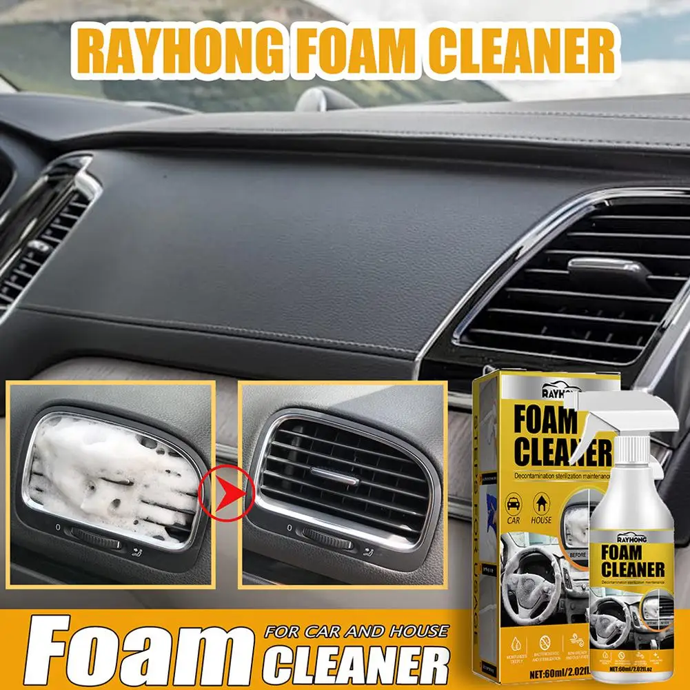 Car Interior Foam Cleaner Remove Dust, Dirt, Oil Stains Freshen Air Tools Car Auto Supplies Wash Dust-proof And Anti-static E1X3