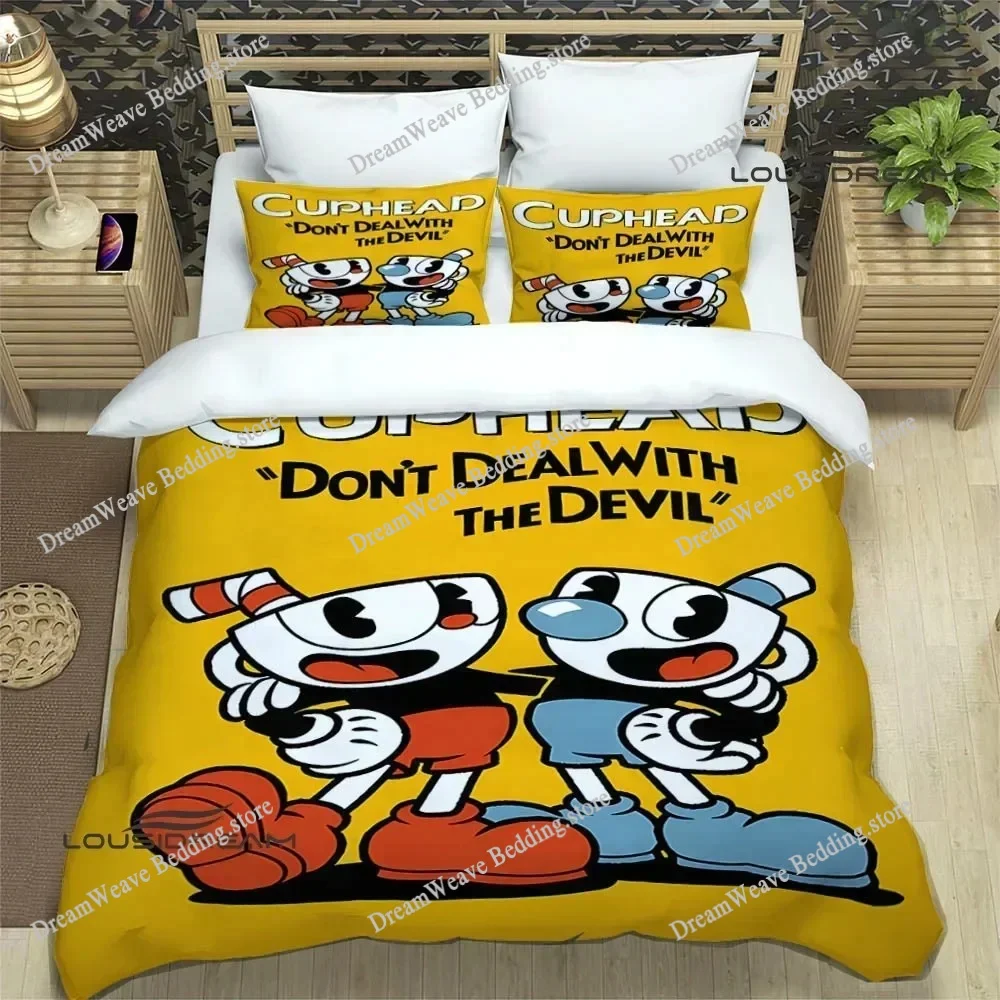

Cuphead Cartoon Printed Bedding Sets Exquisite Bed Supplies Duvet Cover Set Comforter Luxury Fashion Polyester Quilt Cover