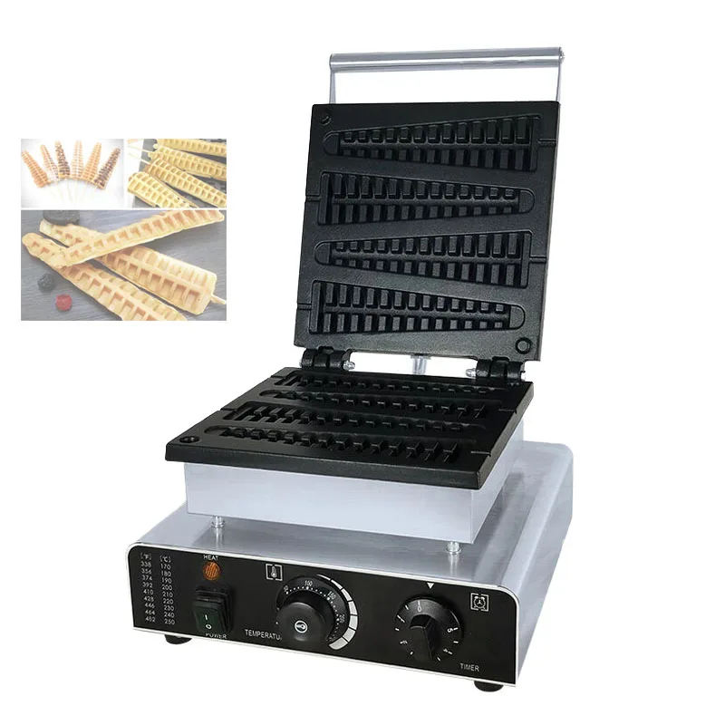 4Pcs Pine Tree Shaped Waffles Muffin Making Machine Sweet Crispy Lolly Waffle Pops Sticks Maker Machine Commercial Waffle Maker
