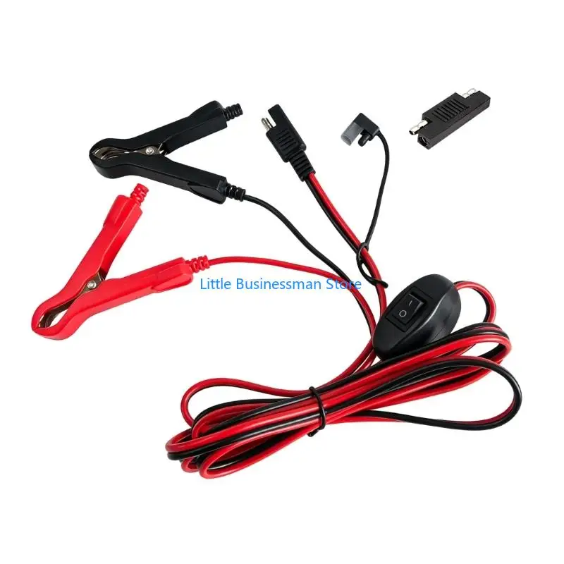 16AWG On/Off Controlled Battery Grip Cable for 12V Power, with Circuit Fusing and Red Positive and Black Negative Sides for
