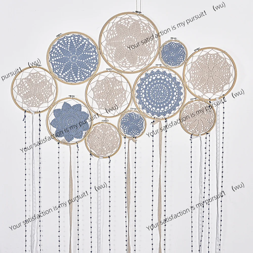 1 set of DIY large lace round pad dream catcher set, wedding background room decoration