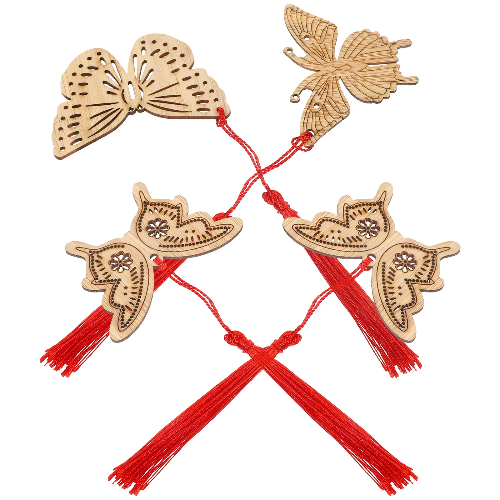 

4Pcs Bamboo Bookmarks Lightweight Decorative Book Markers Exquisite Reading Gifts for Women Friends