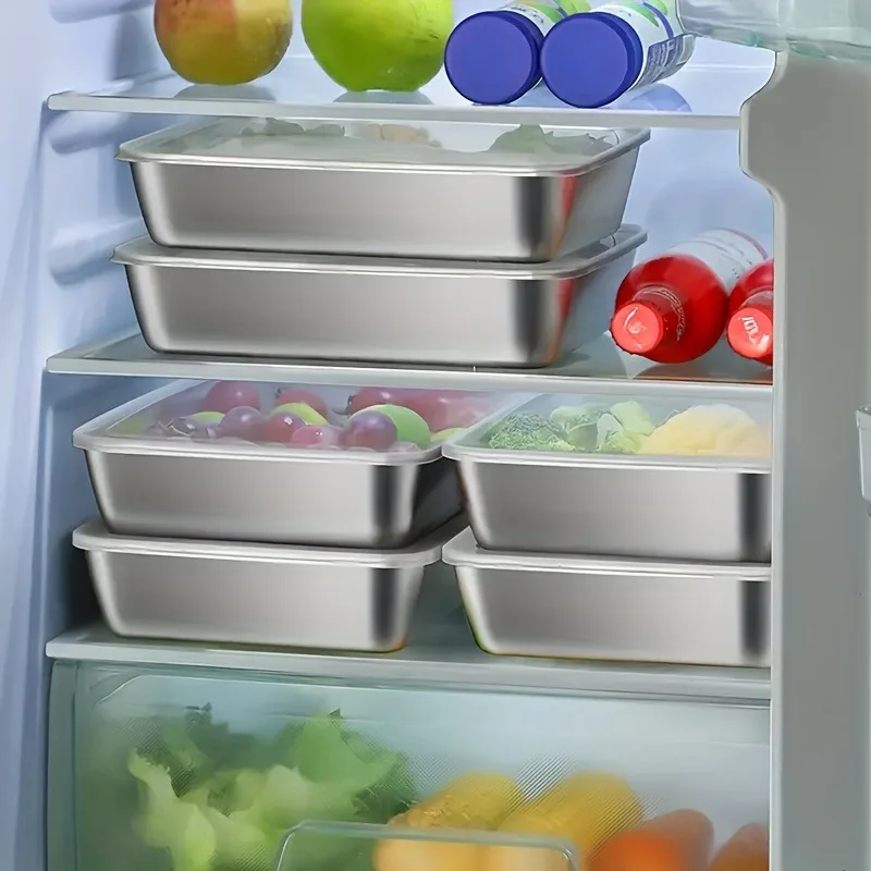 22pcs Stainless Steel Food Storage Container Set Meal Prep Fridge Organizer Home Kitchen Accessories Tools 11 Boxes 11 Lids