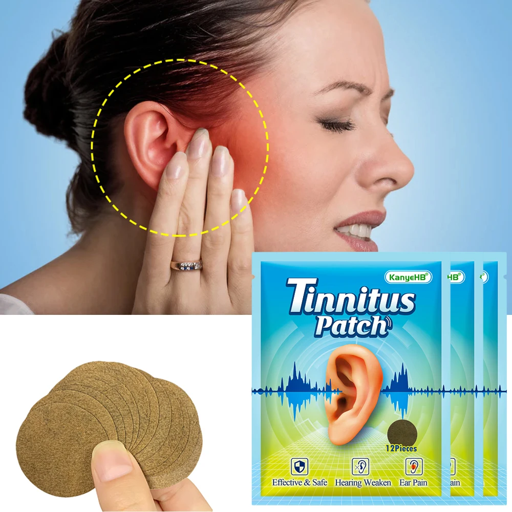 

60/12 PCS Tinnitus Treatment Patches Hearing Loss Treatment Alleviate Sticker Relieve Ear Discomfort Healthy Ear Protection