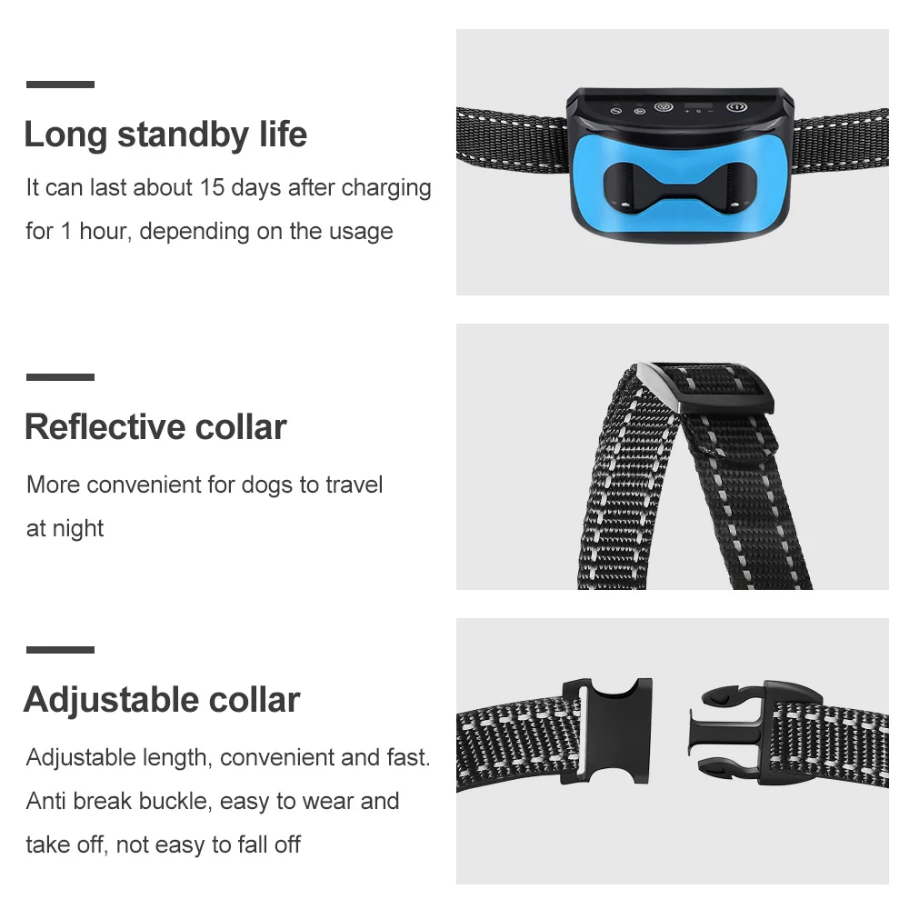 Intelligent Home Auto Dog Anti Bark Collar,Vibration,Beep Sensor Pet Training Dogs Anti-Barking Pet Adjustable Collar Waterproof