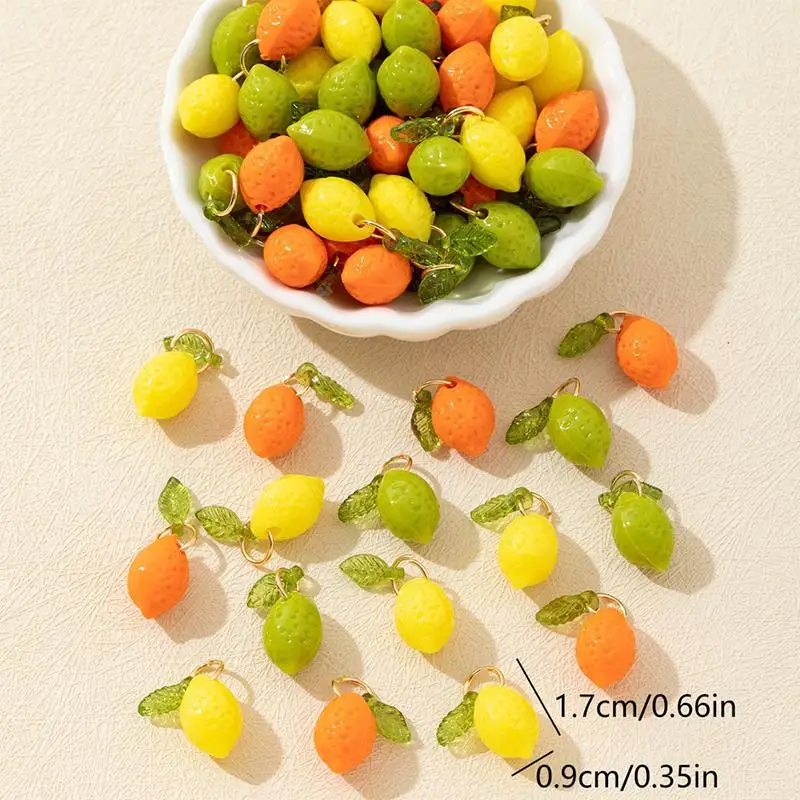 10 Stück Acryl-Frucht-Zitronen-Anhänger DIY-Charms Kleine Zitronen-Charms Handgefertigte DIY-Schmuckzubehör – Detail 8