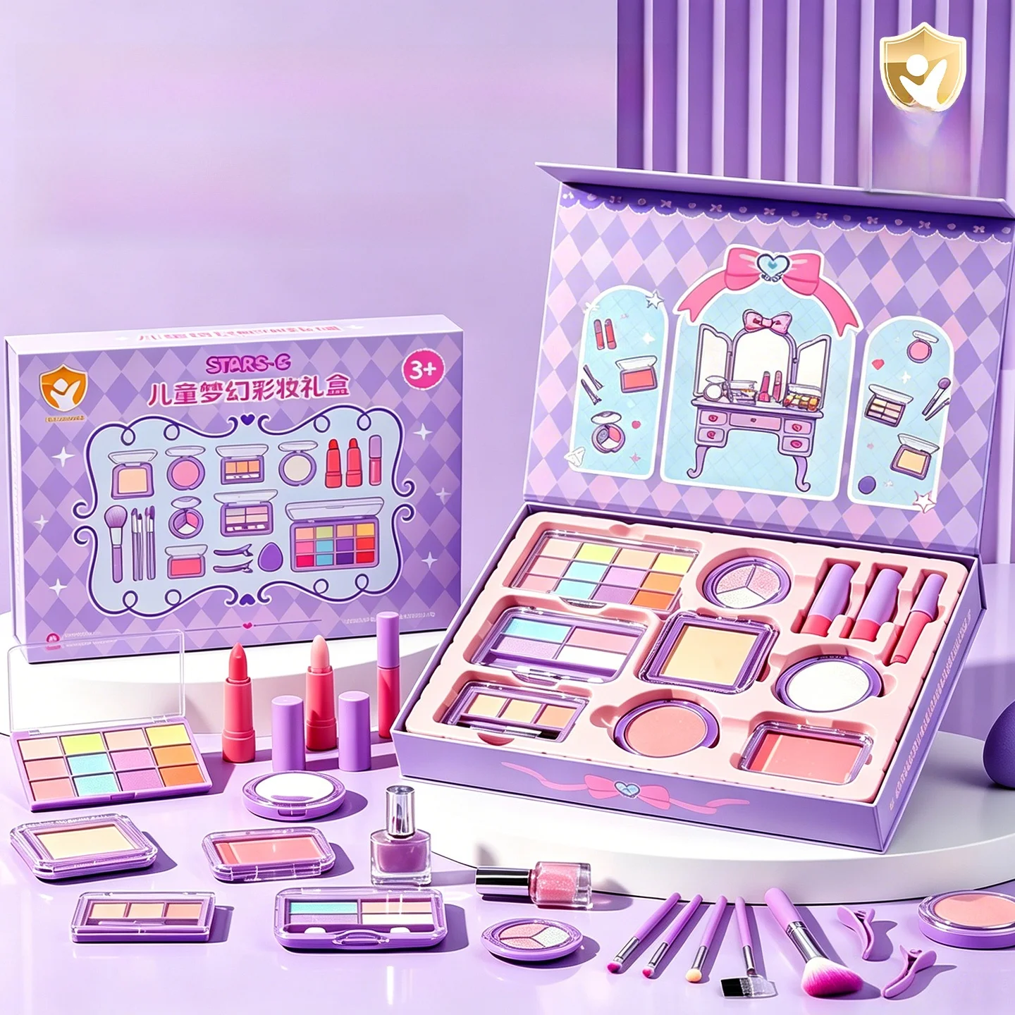 2026-new-children's-makeup-palette-girl-birthday-gift-high-end-practical-creative-little-princess-gift-box-cute-cartoon-design