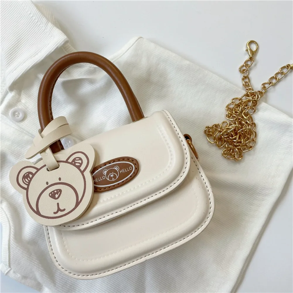 Tote Bags PU Leather High-capacity Underarm Handbag, Crossbody LIttle Bear Single Shoulder Bag Girl