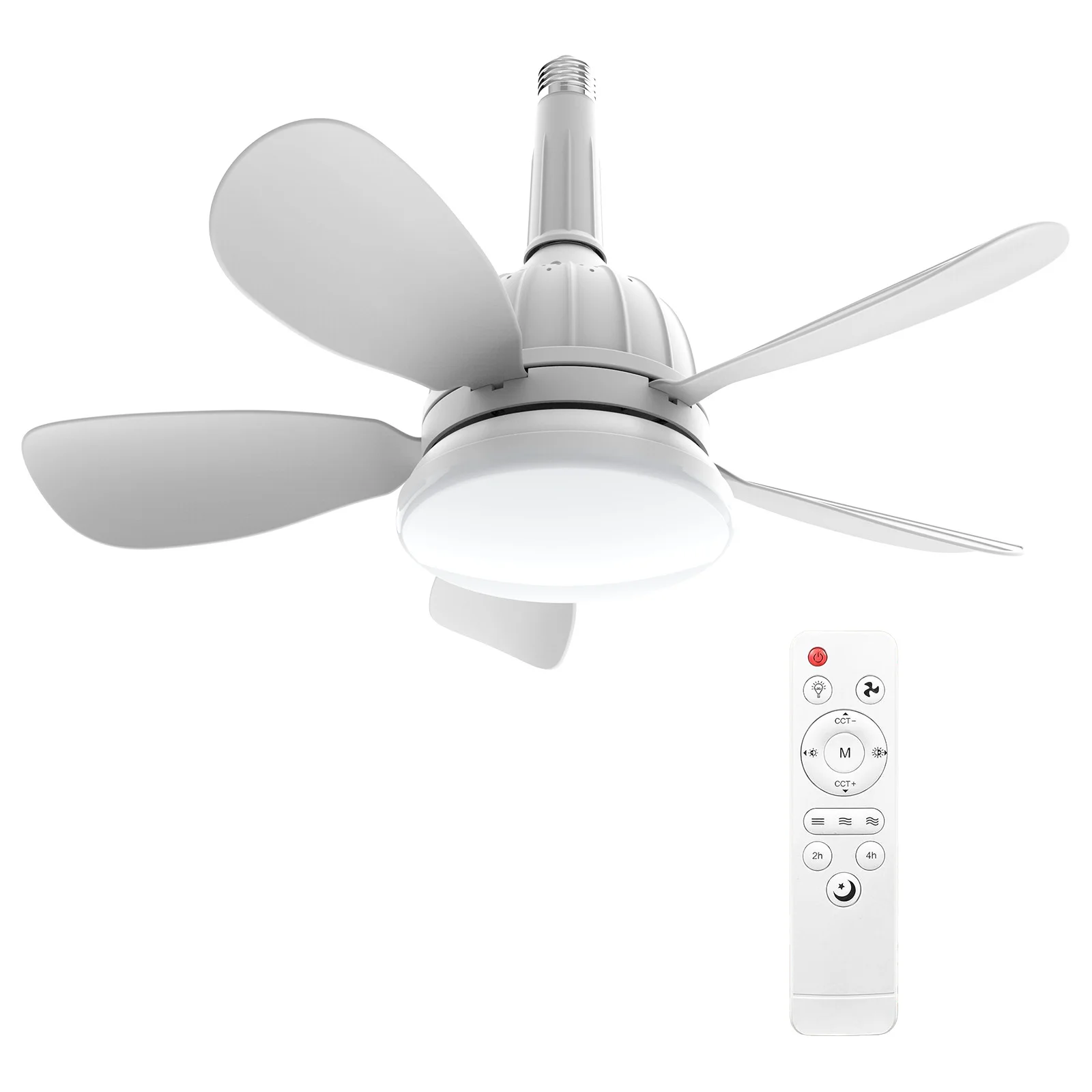

18 Small Ceiling Fans Lights 2000 Lumens Dimmable Led Bulb Socket Fan Light With Remote For Bedroom Living Room Kitchen Garage