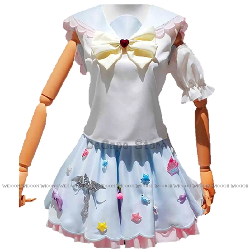 Needy Girl Overdose Doujin Dress Cosplay Costume Wig Needy Streamer Cosplay KAngel Pink Blue Uniform Original Jirai kei Outfit