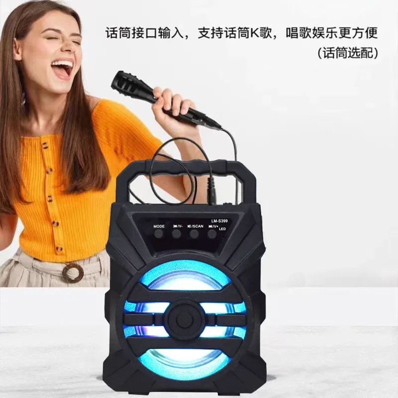 500mAh Bluetooth speaker Sound box high power bluetooth speakers TF Udisk karaoke handheld sound subwoofers for dancing