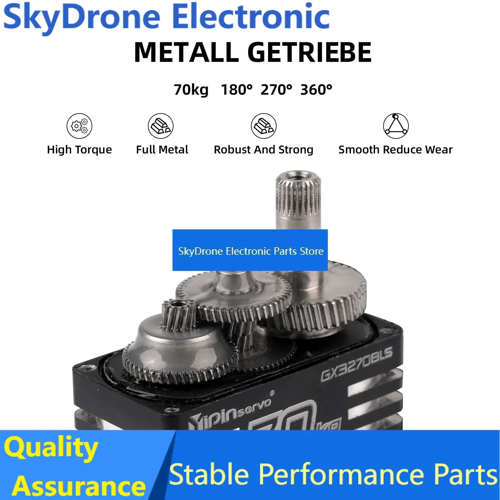 SkyDEl70kg Digital Servos Large Torque Magnetic Induct 8.4v Brushless Motor IP68 Steel Helical Gear For 1/8 1/10 Remote RC Car R