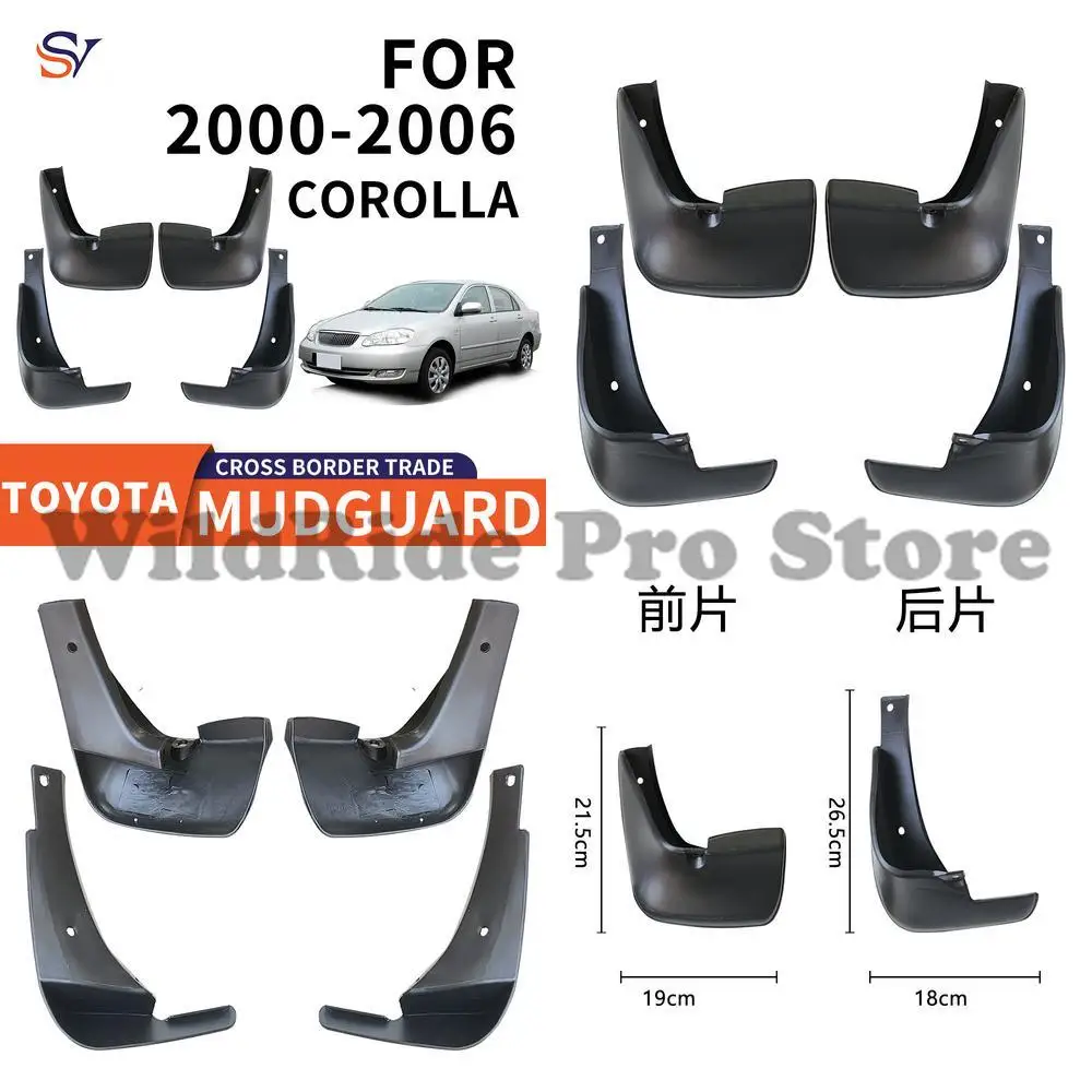 

Front and Rear Mud Flaps for 2000-2006 Toyota Corolla EX Easy Installation Automotive Fender Guards Protection