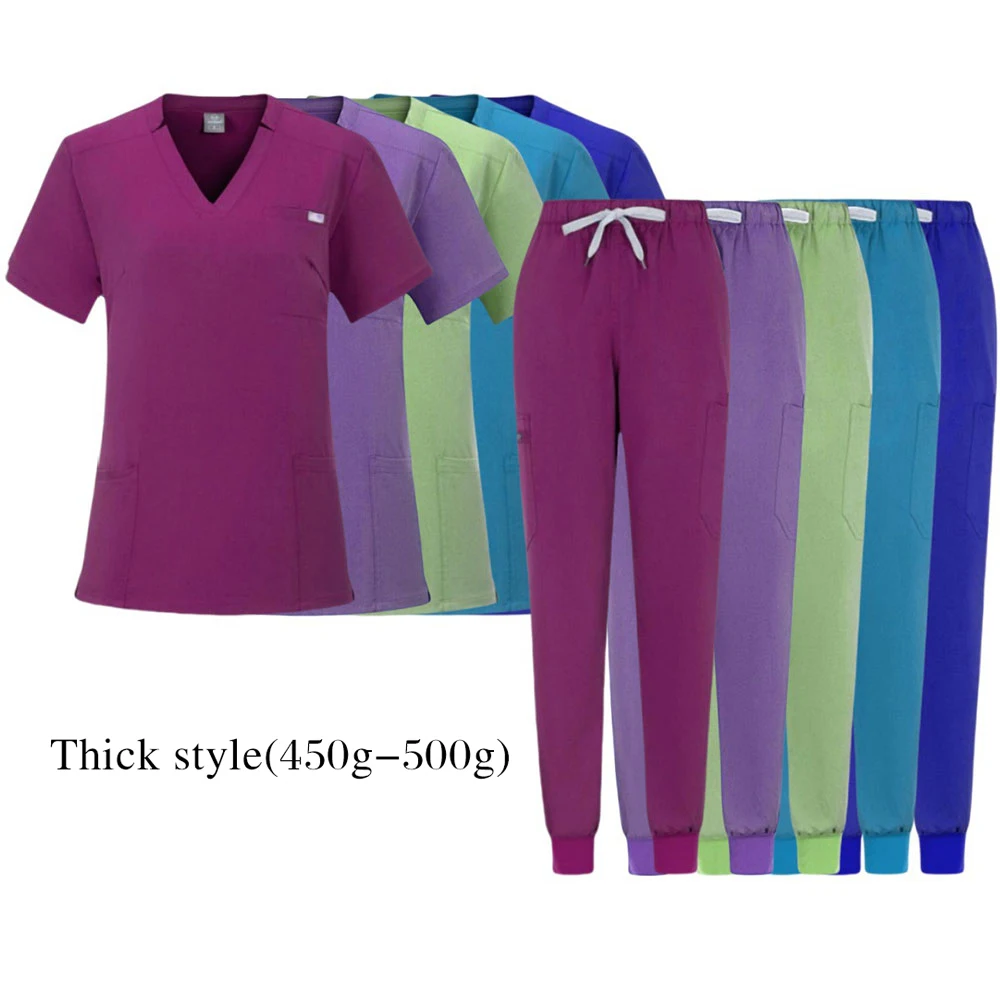 

Thick style Surgical Uniform Nurse Accessories Pet Clinic Veterinary Scrub Dental Hospital Work Clothing Medical Nursing Suit