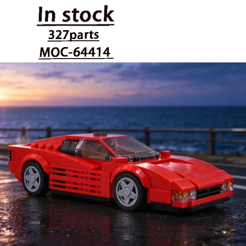 Building Block Model MOC-64414Hot-Selling Red Classic Limited Edition Sports Supercar327Parts Birthday Custom Christmas Toy Gift