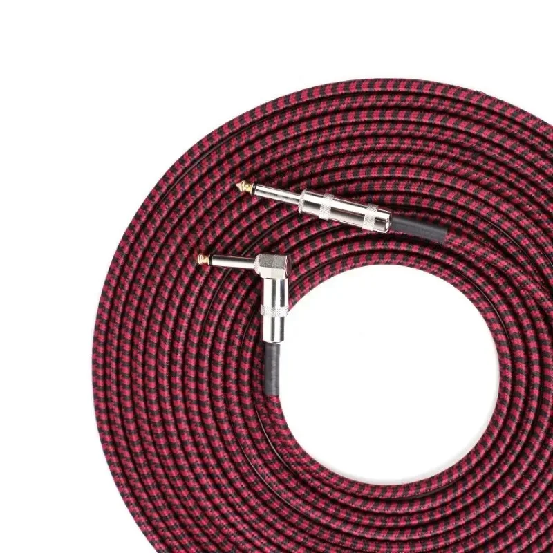 Cable de guitarra eléctrica, Cable Jack Line, caja eléctrica de bajo, Cable de Audio, línea de reducción de ruido, Cable blindado trenzado