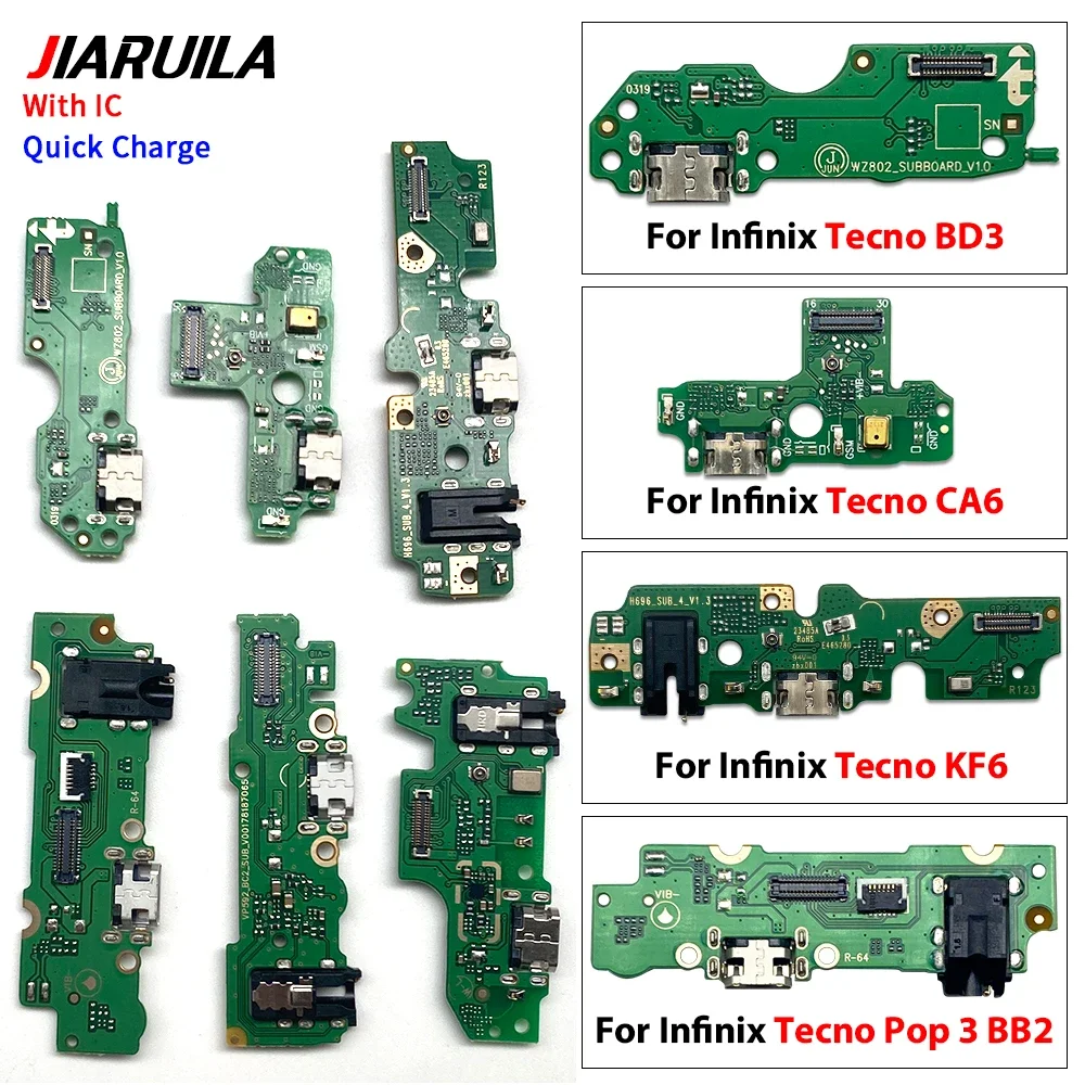 USB Charging Connector Jack Board Flex For infinix Tecno B1G BD2 BD3 CA6 CA7 K7 KF6 LA7 POP 2 Power B1P BB2 4 BC2 4Pro BC3 3 KB7