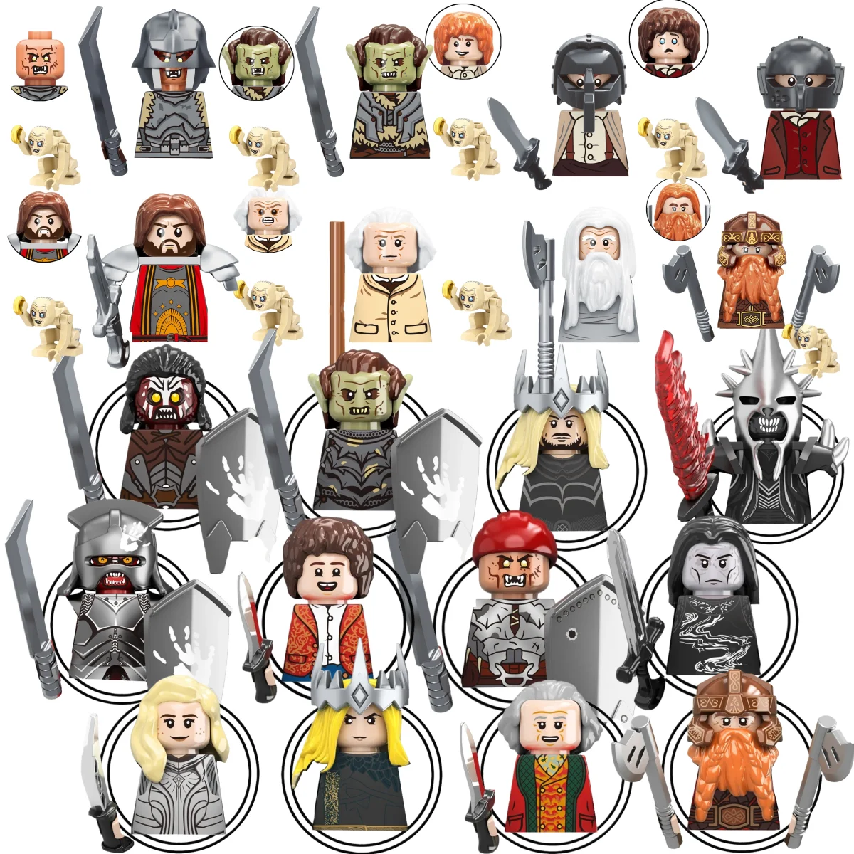 

Blind Box TV6411 Mini Action Figure Toys Orcs Dwarf Elves Rohan knight Army Wars Building Blocks Accessories Christmas Gifts