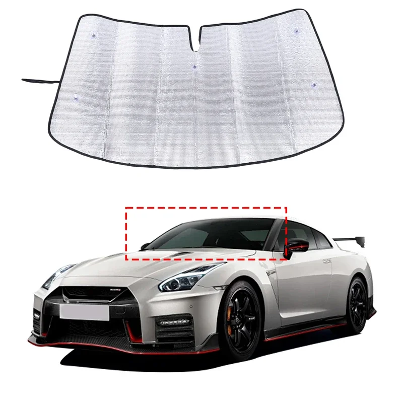 

For Nissan GTR Car Front Windshield Sunshade Cover Anti-UV aluminum foil/silver tape Interior Accessories 1 Pcs