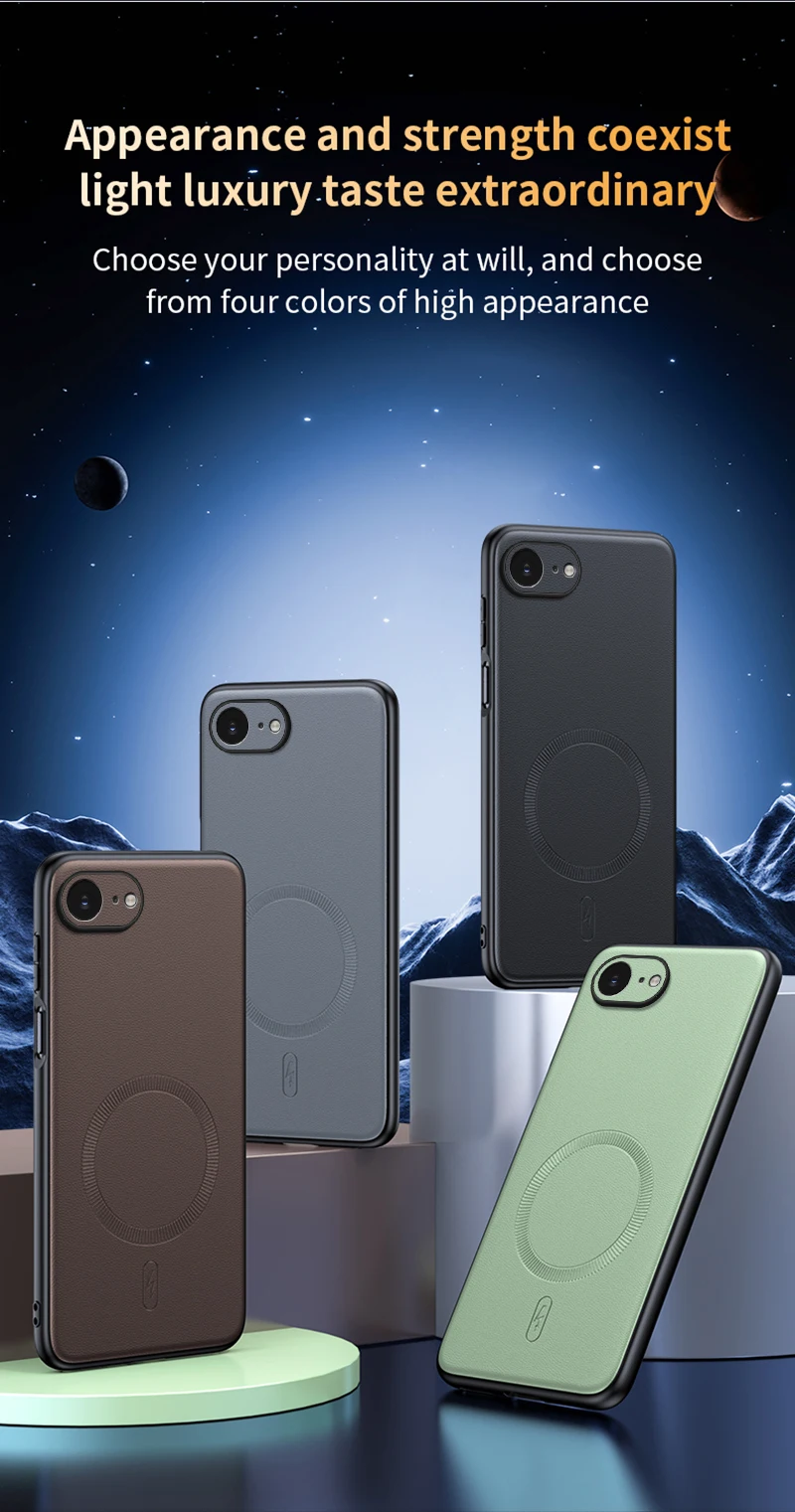 Für iPhone 17e Hülle Magnetische Leder-Schutzhülle Für iPhone 17e 16e Anti-Fingerabdruck Rutschfest PC+TPU – Detail 7