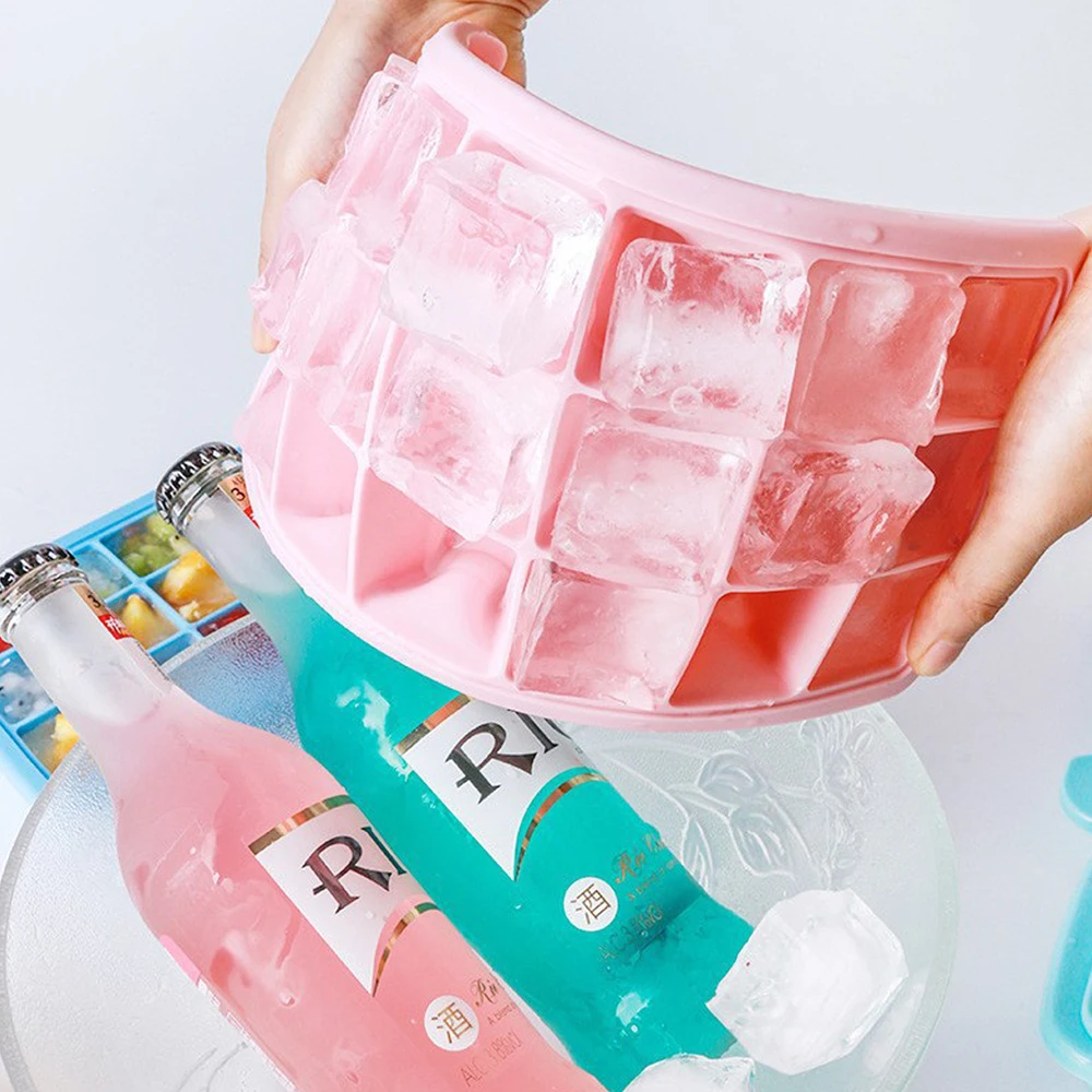 24 مكعبات سيليكون آيس كيوب صينية مع غطاء صانع هلام قالب المجمدة سهلة الإصدار ل ويسكي كوكتيل كولا أغذية الأطفال المشروبات لتقوم بها بنفسك أداة