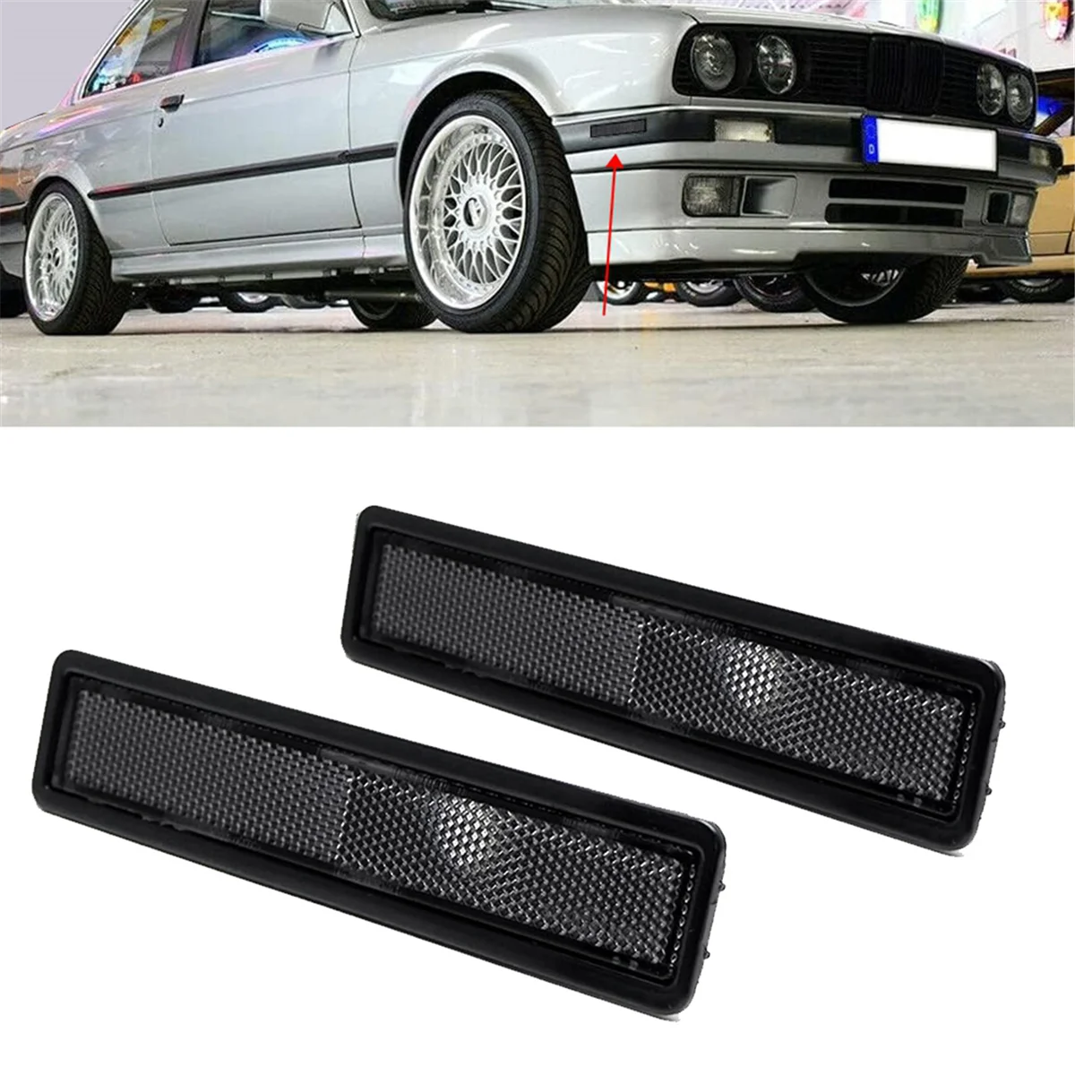 ไฟเครื่องหมายด้านข้างรถยนต์สำหรับ BMW E30 E32 318I E34 325I รถด้านซ้ายขวาไฟเครื่องหมาย lampu sein samping 63141377849 B