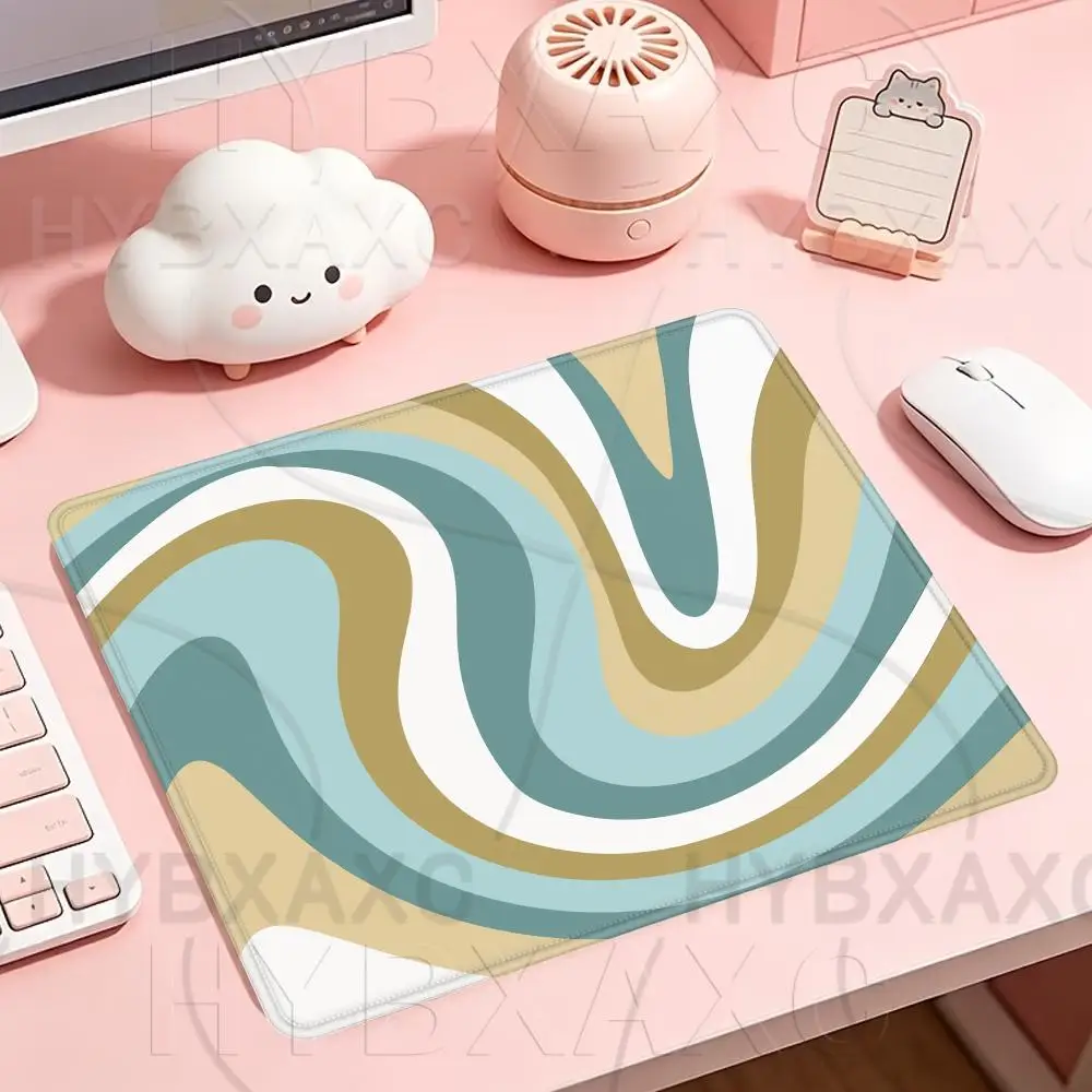 Modern Geometric Swirl Mouse Pad Multiple Sizes Large Square Computer Office Game Table Mat Cute Ins Style Rubber Non-Slip Mat