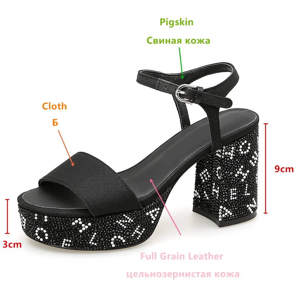 MILI-MIYA New Arrival Simple One-Strap Design Women Kitting Sandals Thick Heels Round Toe Buckle Strap Dress Party Summer Shoes