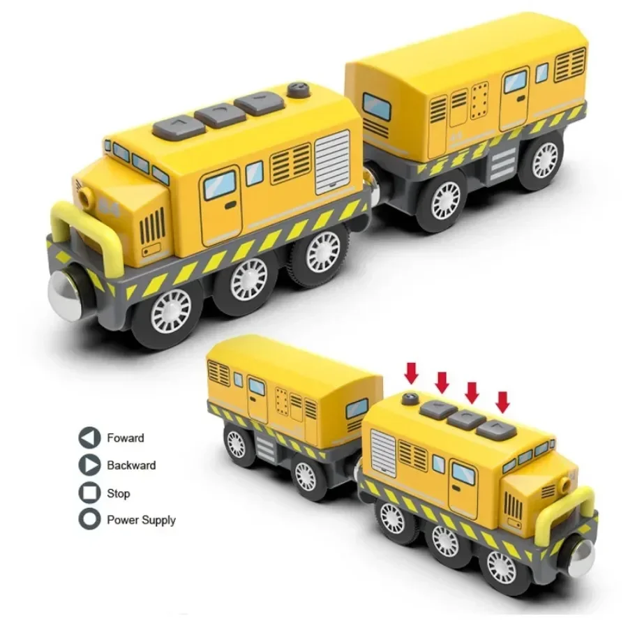 Kind Puzzle Magnetische Elektrische Zug Auto Lokomotive Holz Track Slot Diecast Eisenbahn Track kinder Pädagogisches Spielzeug Geschenke