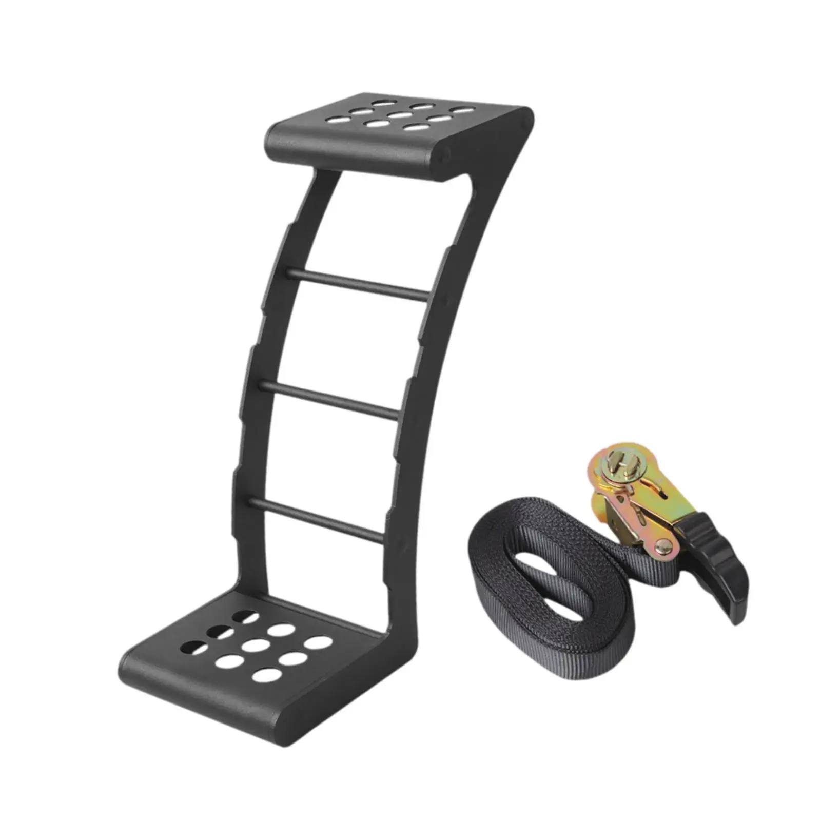 

Heavy Duty Spare Tire Step Ladder Carbon Steel Universal Wheel Roof Cargo Accessory for SUV and Off Road Truck