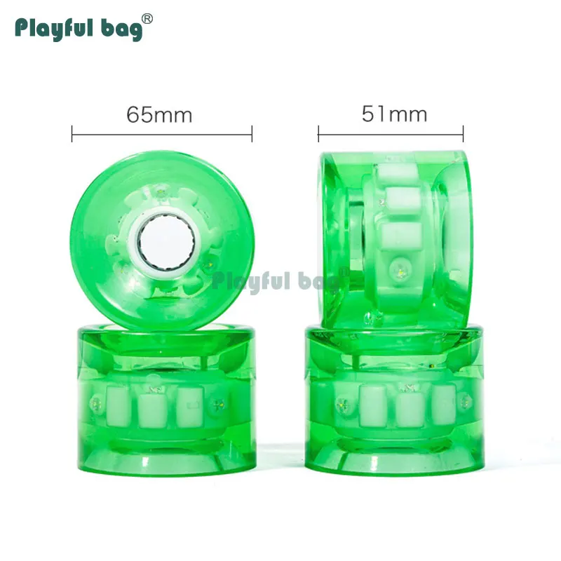 65x51MM Flash Wheels for skateboard PU Big Wheel Double rocker Longboard accessory Street skating AVA120