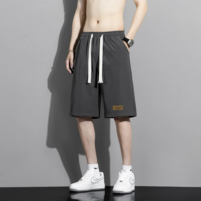 

Ice Silk Men's orts Summer Thin Qui Dry Five-Quarter Casual Sports Pants Loose Fit Street Sle Trendy Brand Youth Leisure