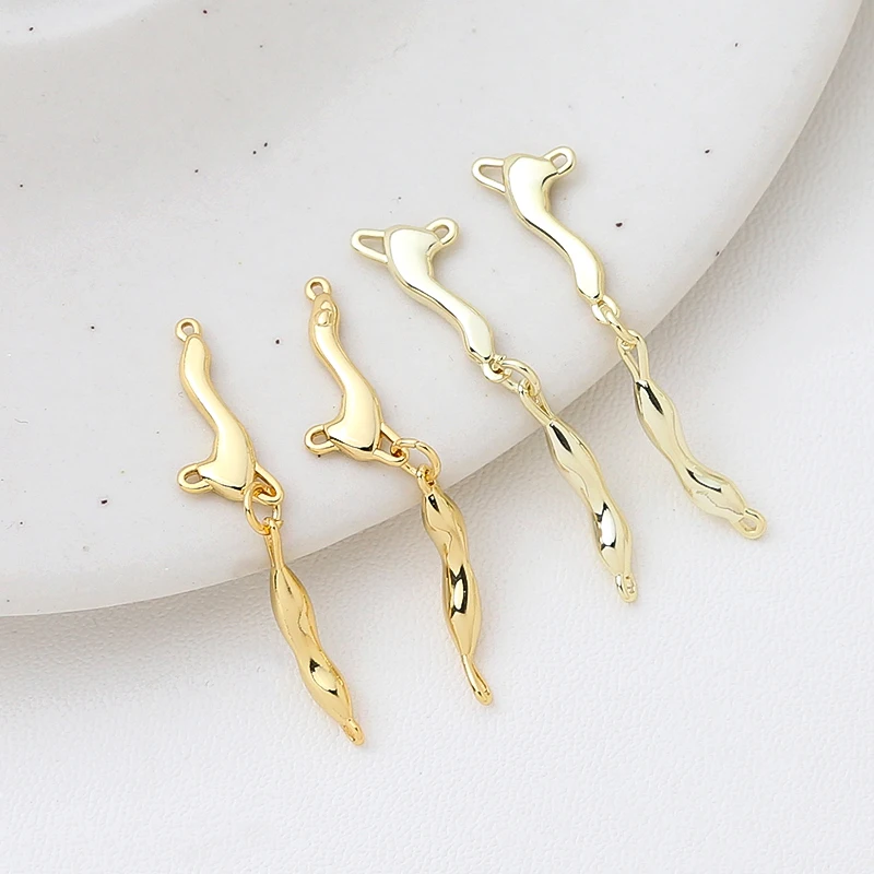 1pcs Copper Plated Gold Connection Irregular Pendant DIY Handmade Jewelry Bracelet Necklace Ear Accessories Material